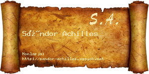 Sándor Achilles névjegykártya