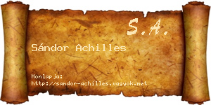 Sándor Achilles névjegykártya
